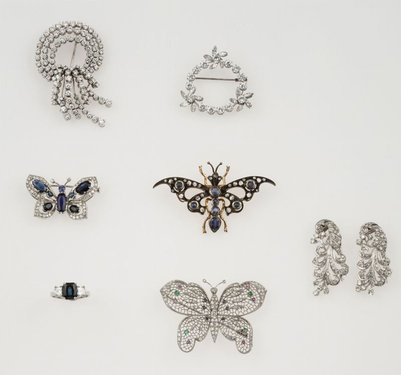 Group of diamond and gem-set jewellery  - Auction Fine Jewels - II - Cambi Casa d'Aste