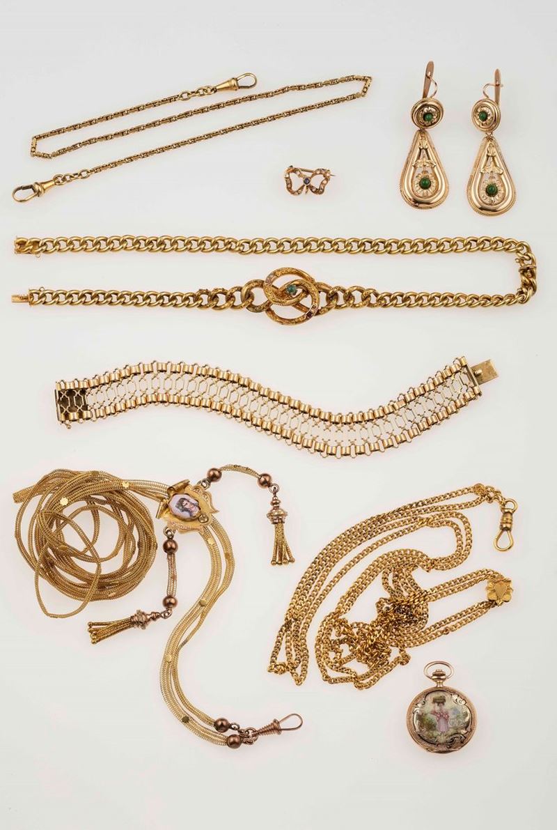 Group of gold jewellery  - Auction Fine Jewels - II - Cambi Casa d'Aste