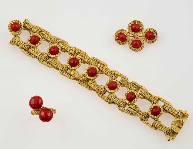 Coral and gold parure  - Auction Fine Jewels - II - Cambi Casa d'Aste