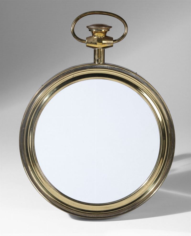 Specchio con cornice in ottone e vetro specchiato.  - Auction Design - Cambi Casa d'Aste