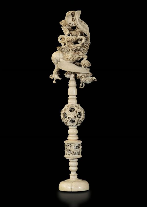 An ivory puzzle ball, China, early 20th century