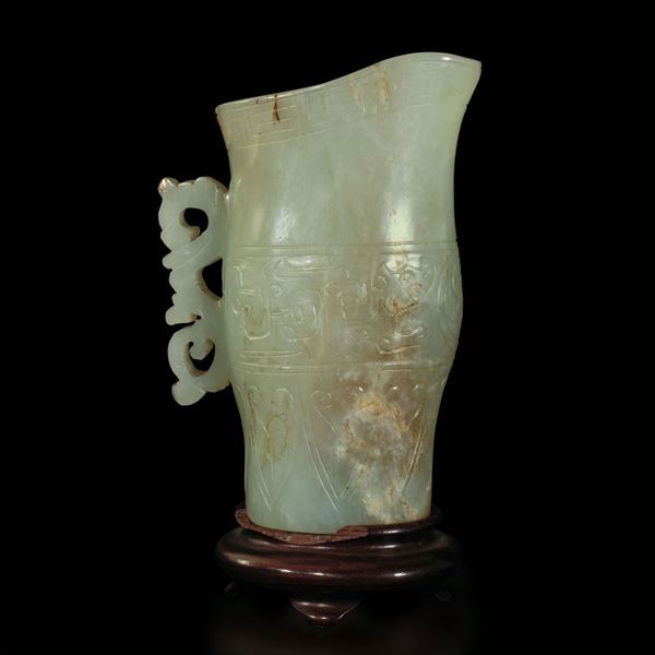 A small jade pitcher, China, Qing Dynasty