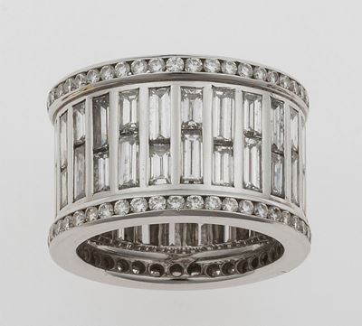Anello con Diamanti Taglio Brillante e Baguette