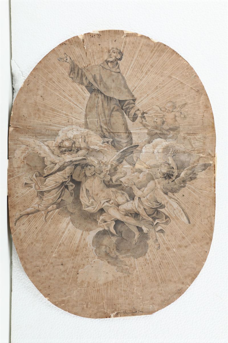 Scuola del XVIII secolo San Francesco con angeli  - Auction Fine Art - Cambi Casa d'Aste