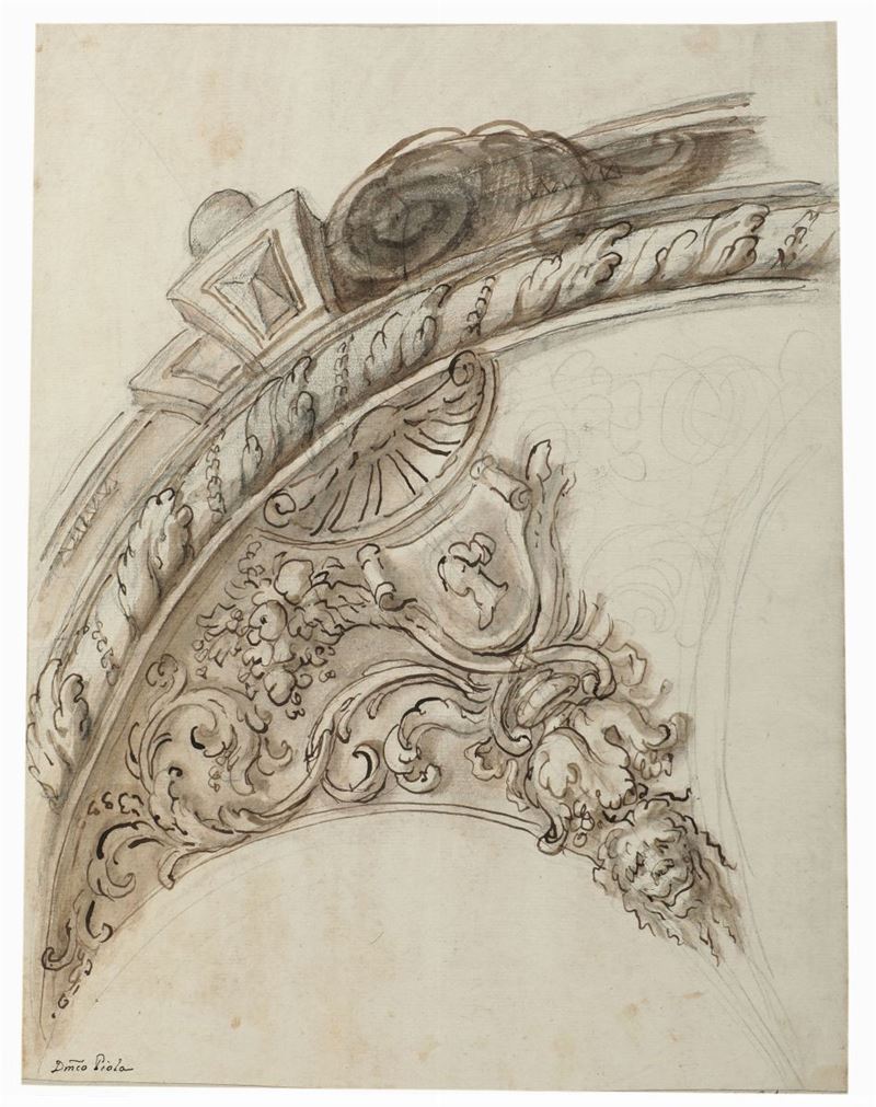 Domenico Piola (Genova 1627-1703) Studio architettonico  - Asta Dipinti Antichi - Cambi Casa d'Aste