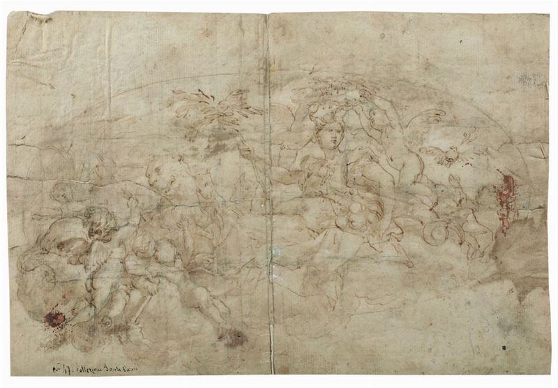 Domenico Piola (Genova 1627-1703) Scena allegorica  - Asta Dipinti Antichi - Cambi Casa d'Aste