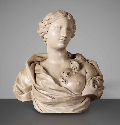 Busto Muliebre in Marmo Bianco. Giuseppe Piamontini (firenze 1663 - 1744), Primo Quarto del XVIII...