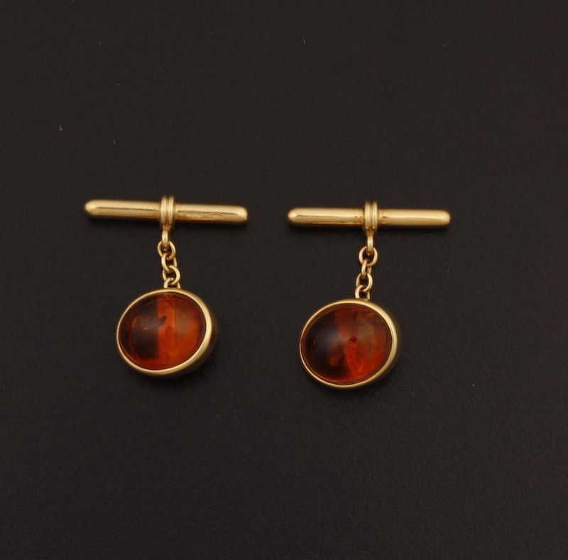 Pair of citrine and gold cufflinks  - Auction Fine Coral Jewels - I - Cambi Casa d'Aste