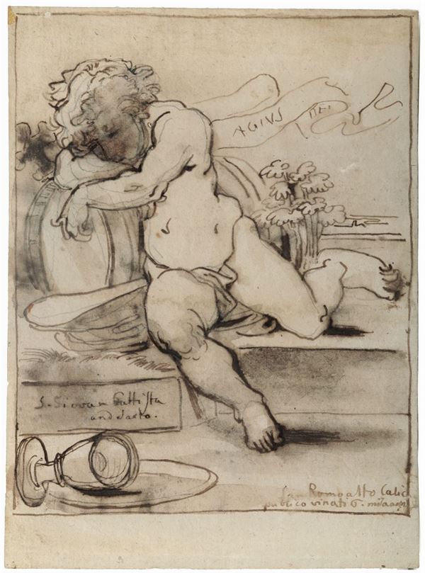 Fortunato Duranti (1787-1863) Putto addormentato su botte