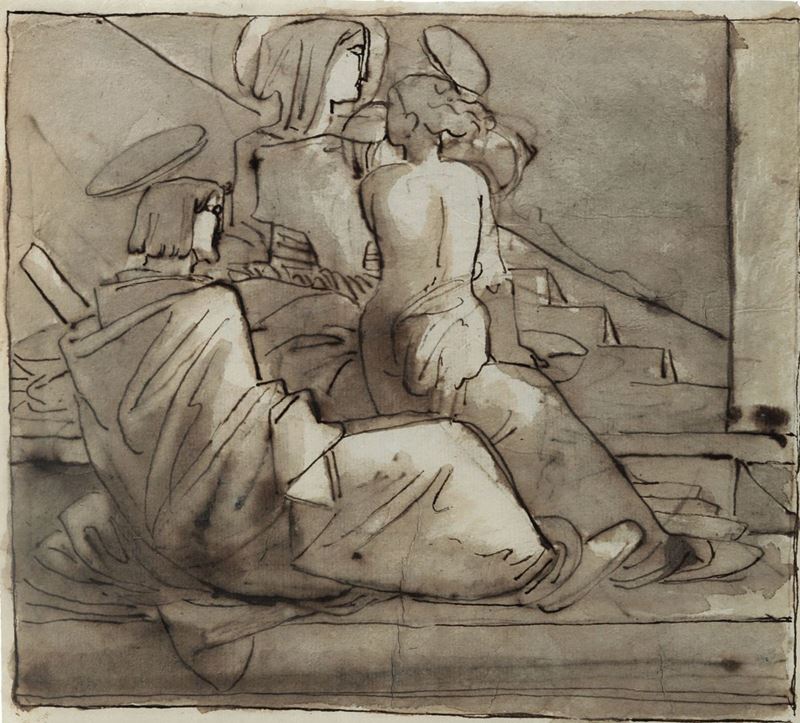 Fortunato Duranti (1787-1863) Tre figure di santi  - Asta Dipinti Antichi - Cambi Casa d'Aste