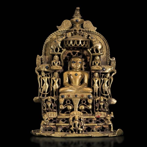 A bronze Parshvanatha shrine, Western India, 1200s