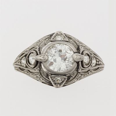 Solitaire con Diamante di Vecchio Taglio di Ct 1,00 Circa