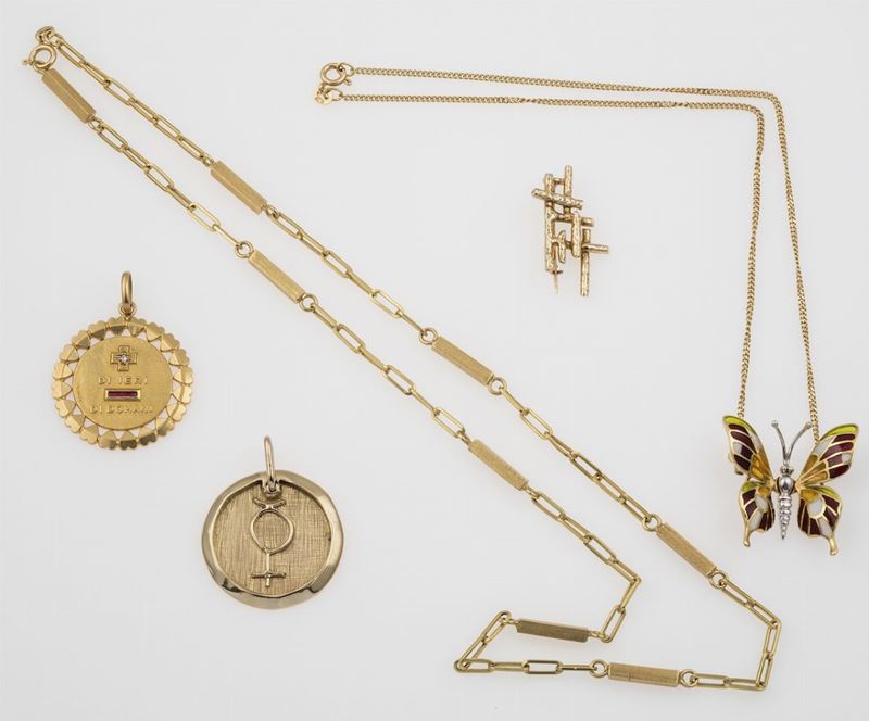 Group of gold jewellery  - Auction Timed Auction Jewels - Cambi Casa d'Aste