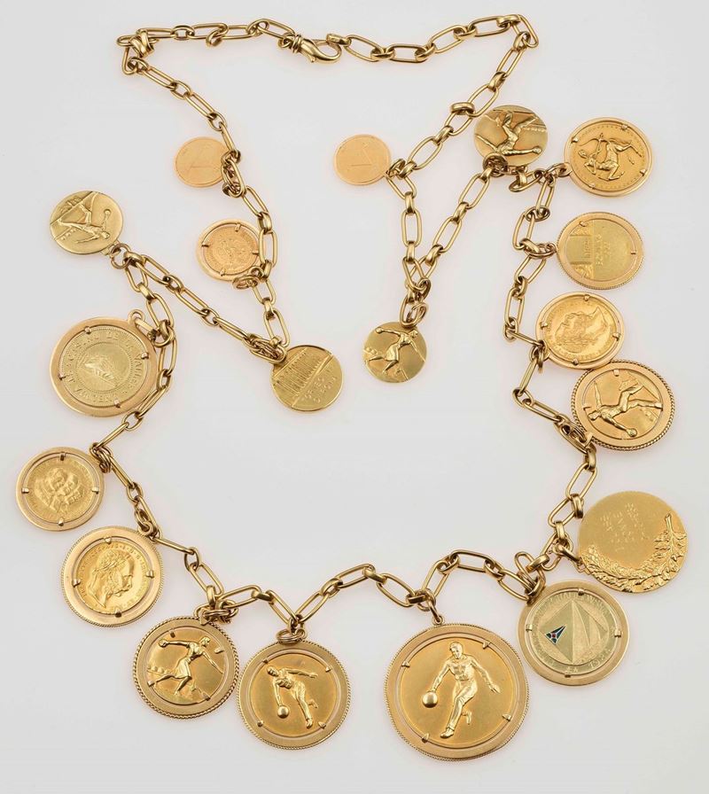 Gold coin necklace  - Auction Fine Jewels - II - Cambi Casa d'Aste