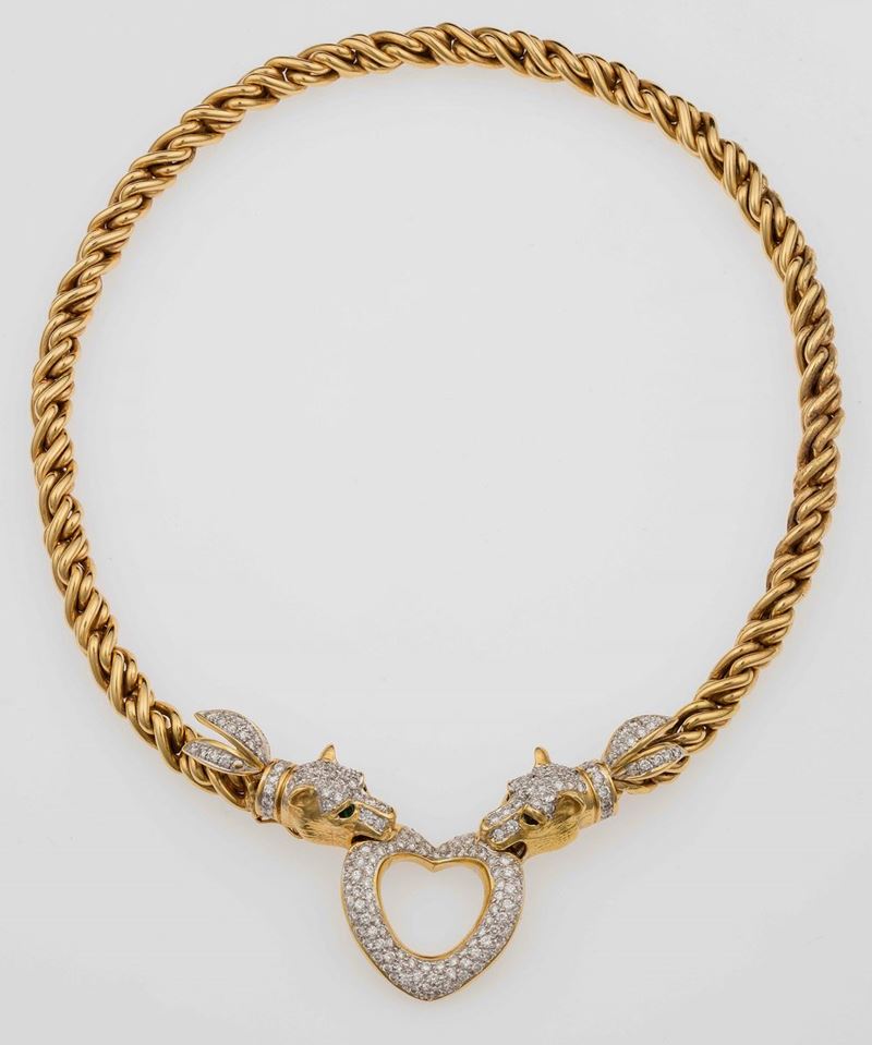 Diamond and emerald necklace  - Auction Fine Jewels - II - Cambi Casa d'Aste