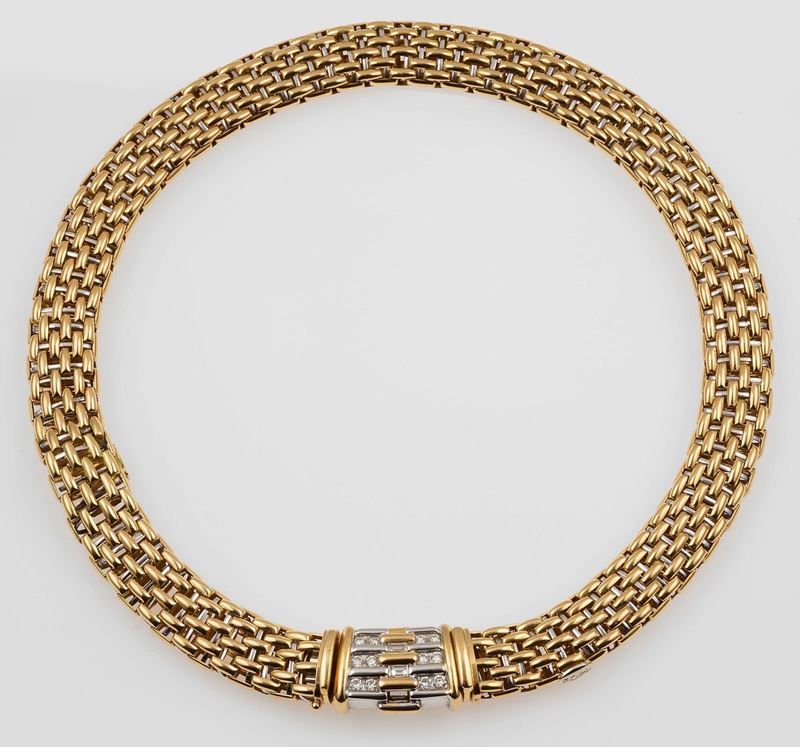 Diamond and gold necklace. Signed Fope  - Auction Fine Jewels - II - Cambi Casa d'Aste