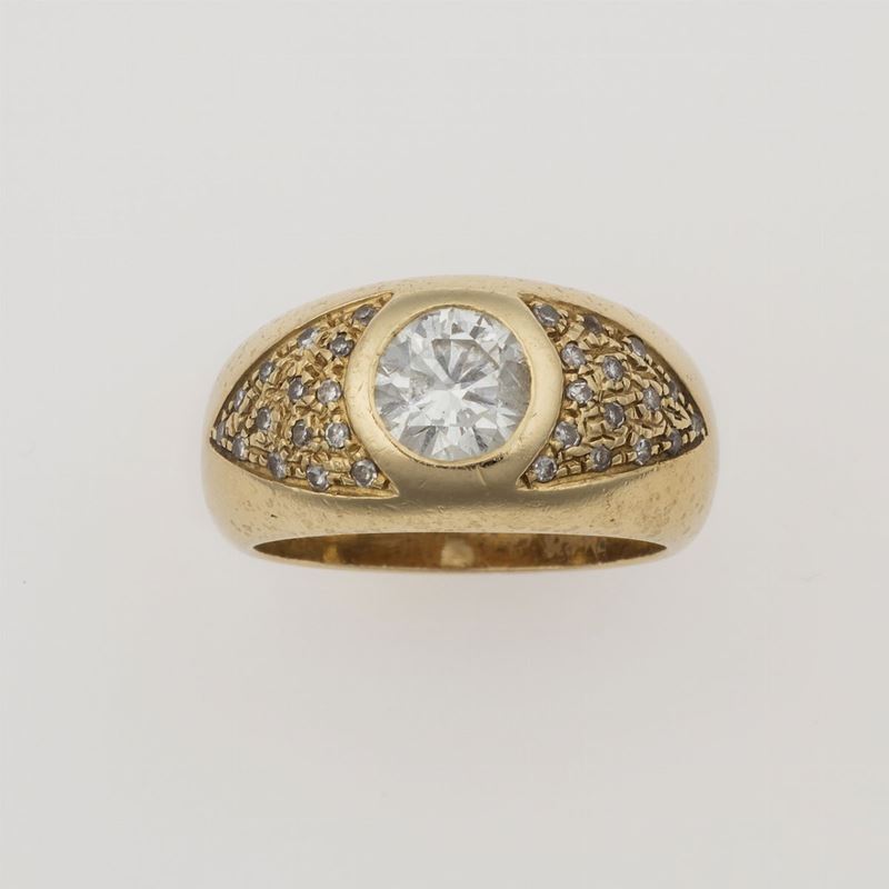 Brillinat-cut diamond ring  - Auction Timed Auction Jewels - Cambi Casa d'Aste