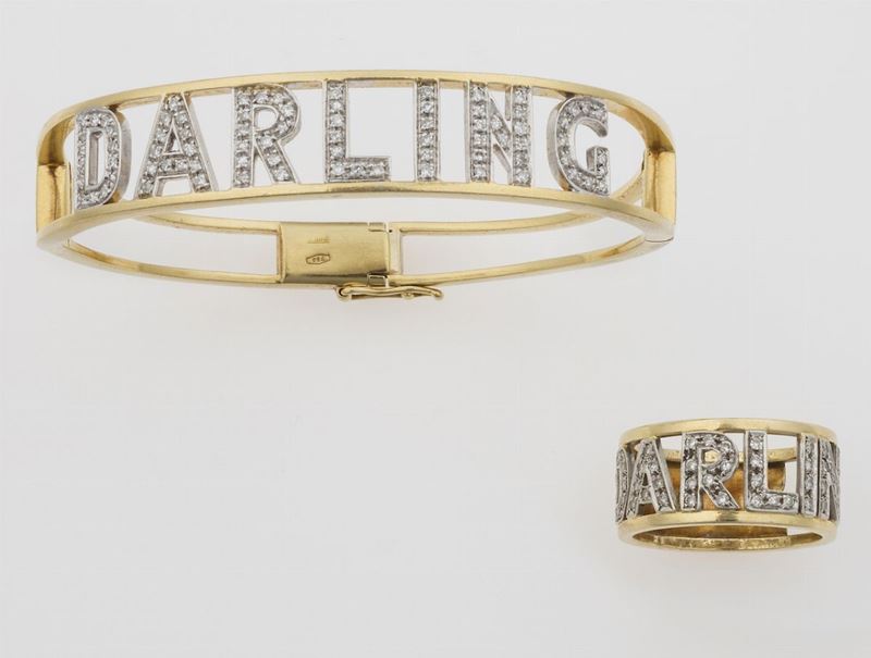 Diamond and gold demi-parure  - Auction Timed Auction Jewels - Cambi Casa d'Aste