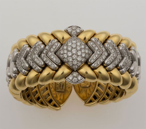 Diamond and gold bracelet