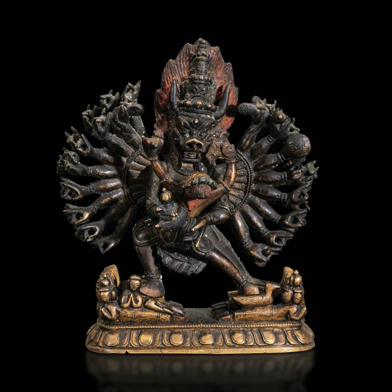 A bronze Vajrabhairava, Tibet, 1700s  - Auction Fine Chinese Works of Art - Cambi Casa d'Aste