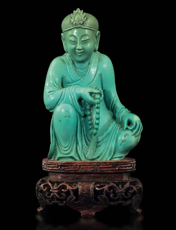 A turquoise wiseman, China, Qing Dynasty