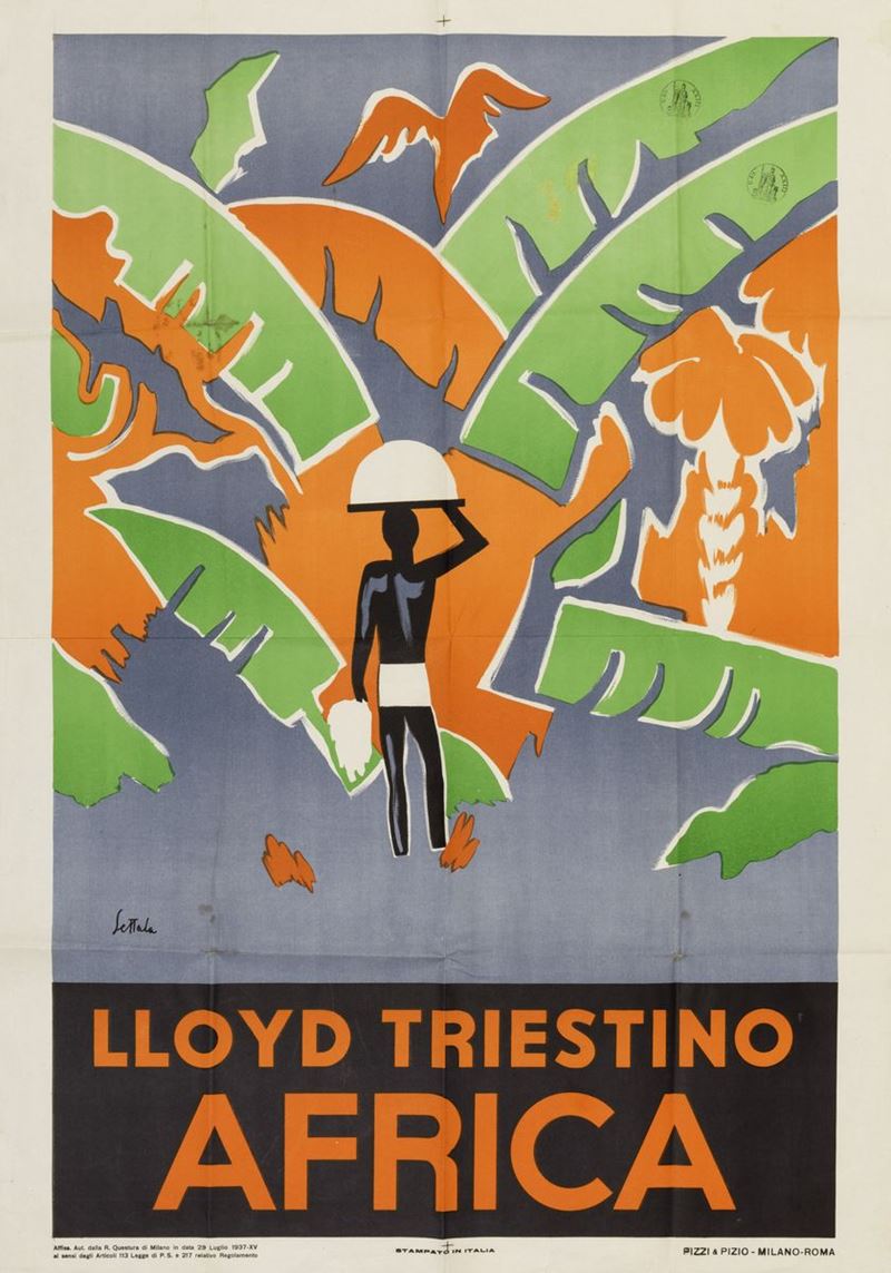Giorgio Settala (1895-1960) LLOYD TRIESTINO / AFRICA  - Auction Vintage Posters - Cambi Casa d'Aste
