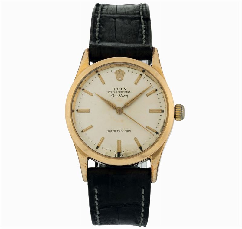 ROLEX,  Oyster Perpetual, Air-King, Super Precision, Ref. 5503. Fine and rare, center seconds, self-winding, water-resistant, stainless steel and gold plated wristwatch with original buckle. Made circa 1960  - Auction wrist and pocket watches - Cambi Casa d'Aste