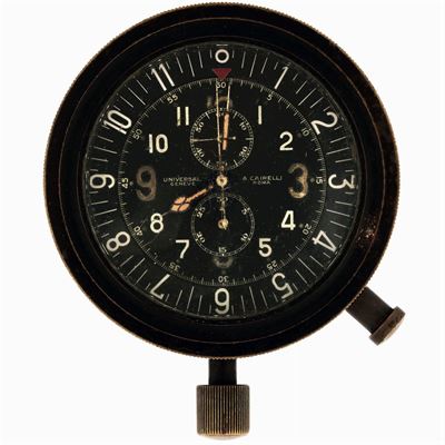 Universal, Geneve , per A. Cairelli Roma. Raro, Orologio da Cruscotto Aereo in Bakelite . Realizz...