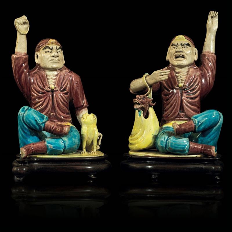 Two grès sculptures, China, Qing Dynasty  - Auction Fine Chinese Works of Art - Cambi Casa d'Aste