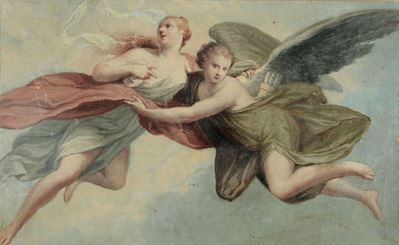 Artista del XVIII Secolomaddalena Sorretta da un Angelo