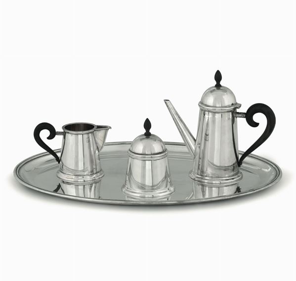Servizio da caffÃ¨ in argento. Argenteria Sfriso, Venezia XX secolo