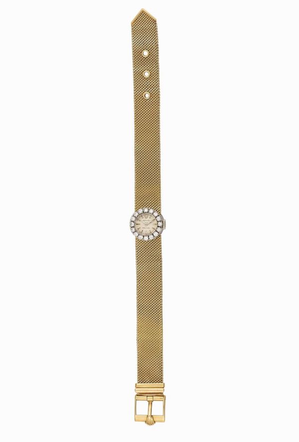 ROLEX - Precision, cassa No. 462824. Orologio da polso, da donna, in oro giallo e bianco con brillanti e bracciale in oro originale. Realizzato nel 1940 circa.
