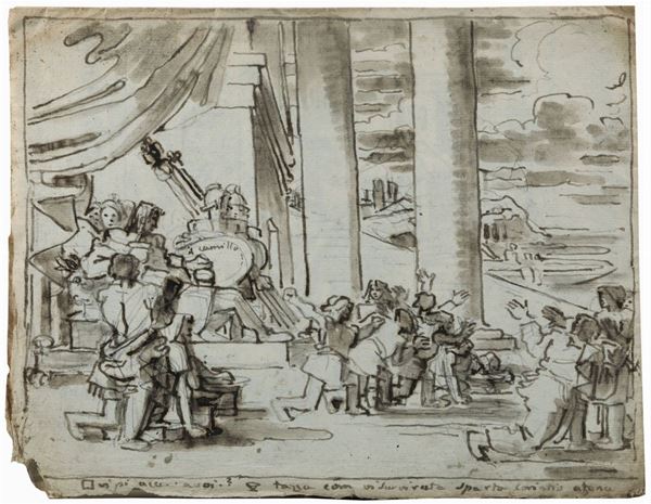 Fortunato Duranti (1787-1863) Scene con scorci architettonici e figure