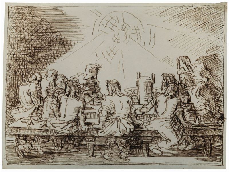 Fortunato Duranti (1787-1863) Ultima cena  - Asta Dipinti Antichi - Cambi Casa d'Aste