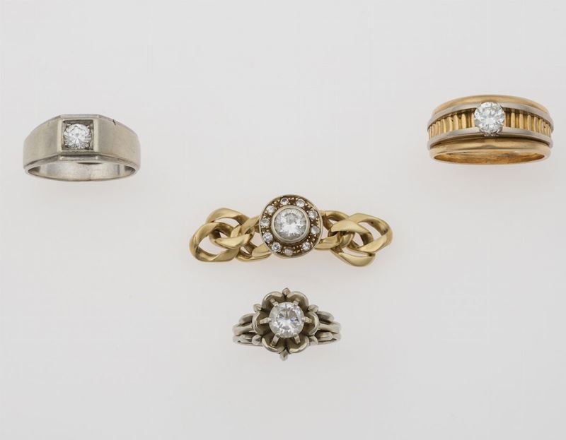 Four diamonds ring  - Auction Timed Auction Jewels - Cambi Casa d'Aste