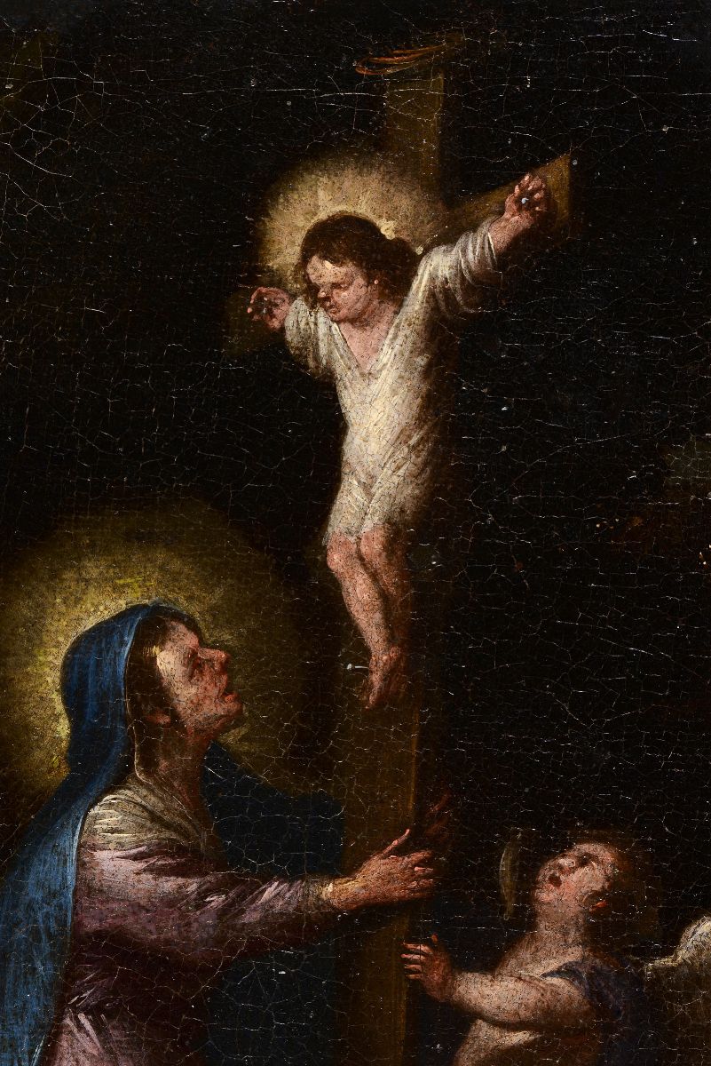 Cornelio De Wael (anversa 1592 - Roma 1667), Attribuito Ala Crocifissione di Cristo con Dio Padre...