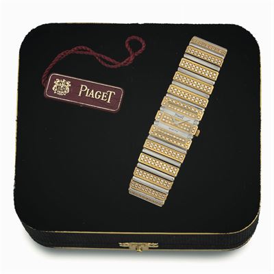 Piaget, Polo, Ref. 8131 C 725. Raro, Orologio da Polso, Due Ori, Bianco e Giallo con Brillanti, a...