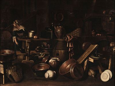 Gian Domenico Valentino (roma 1639-imola 1715)interno di Cucina