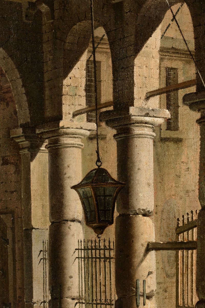 Scuola Bolognese del XVIII Secoloscorcio Architettonico con Porticato