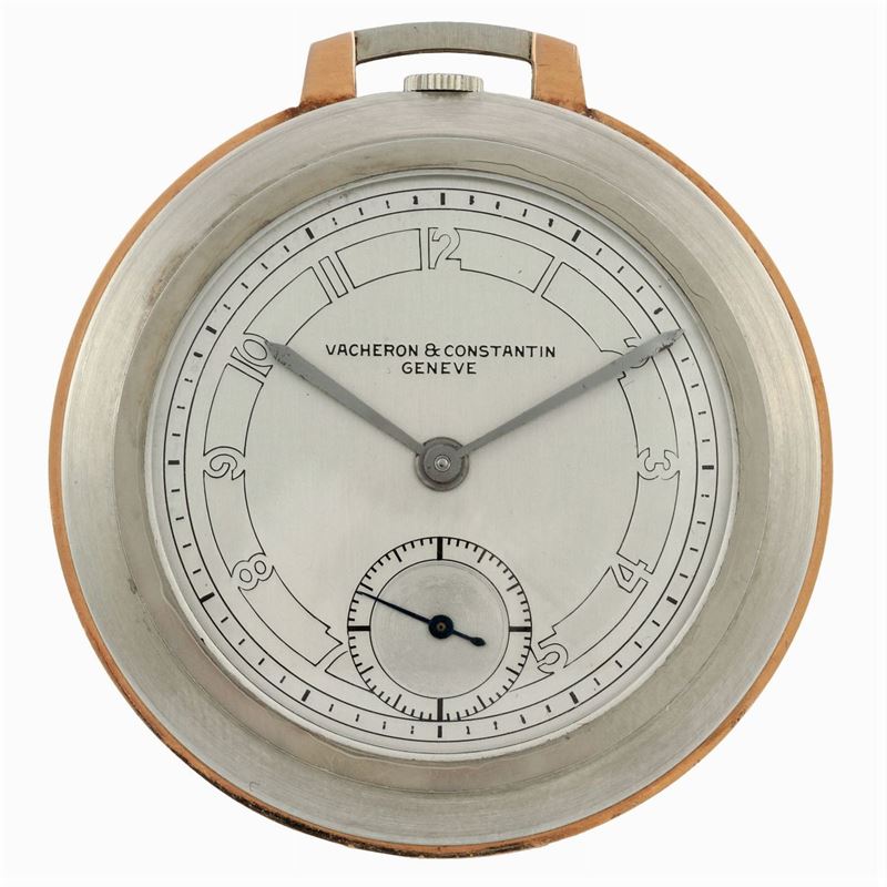 VACHERON&CONSTANTIN, Geneve. Raro, orologio da taschino, in oro bianco e oro rosa. Realizzato nel 1930 circa  - Asta Orologi da Polso e da Tasca - Cambi Casa d'Aste