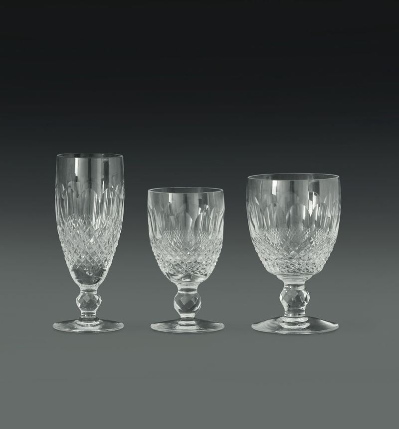 Servizio di bicchieri Waterford Irlanda, Manifattura Waterford Crystal, seconda metà del XX secolo  - Asta L'Art de la Table - Cambi Casa d'Aste
