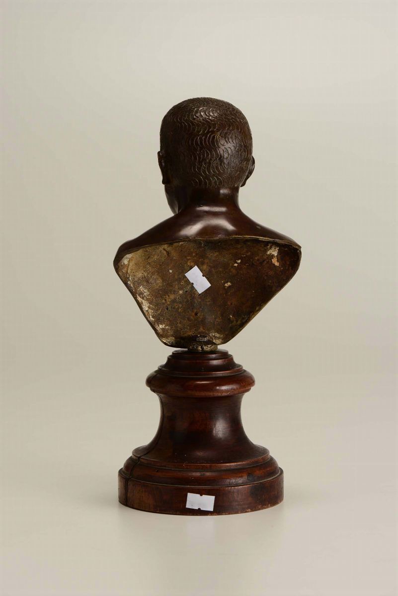 Busto in Bronzo Fuso e Cesellato di Antico Romano (cesare?). Fonditore Italiano del XVIII-XIX Sec...