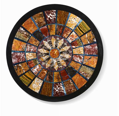 Piano in Pietre Dure Diaspri Siciliani, Porfido e Elbaite, 1790/1810