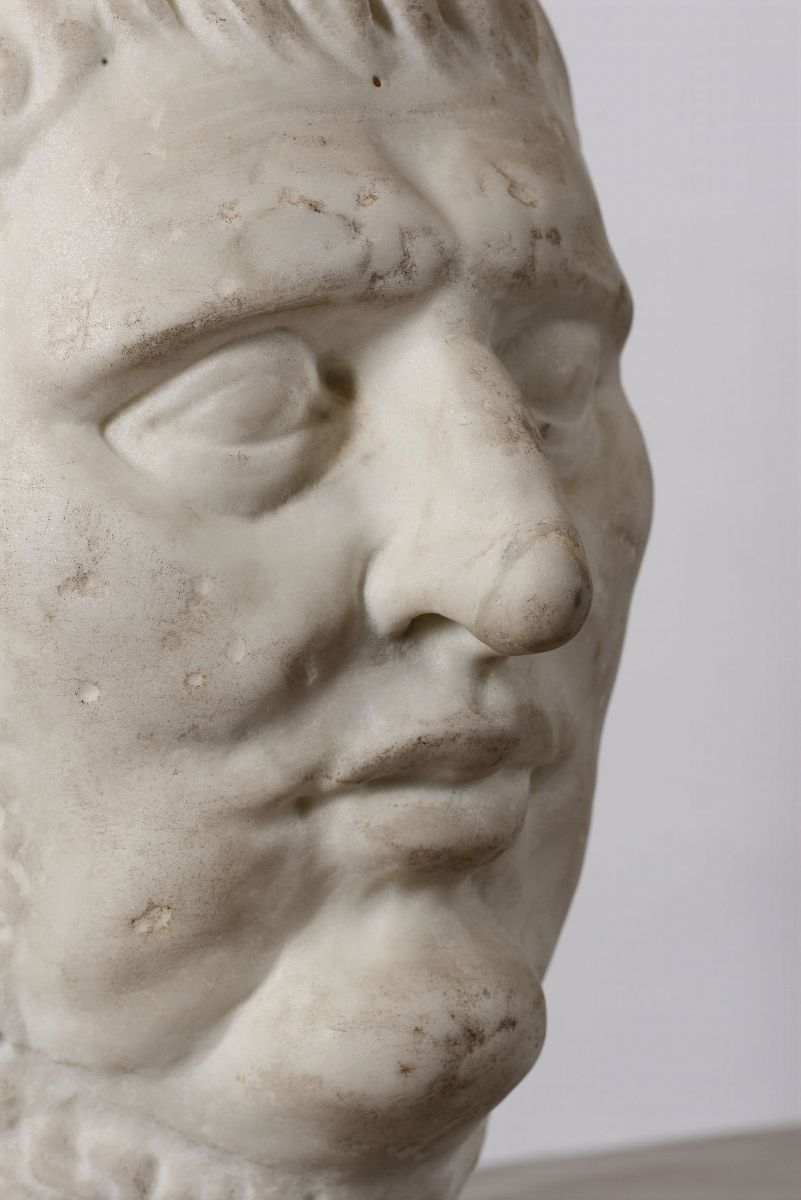 Testa Dell’imperatore Nerone in Marmo. Scultore Rinascimentale del XVI Secolo