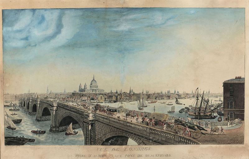 Paul Ravelly (XIX secolo) Veduta di Londra  - Asta Dipinti Antichi - Cambi Casa d'Aste