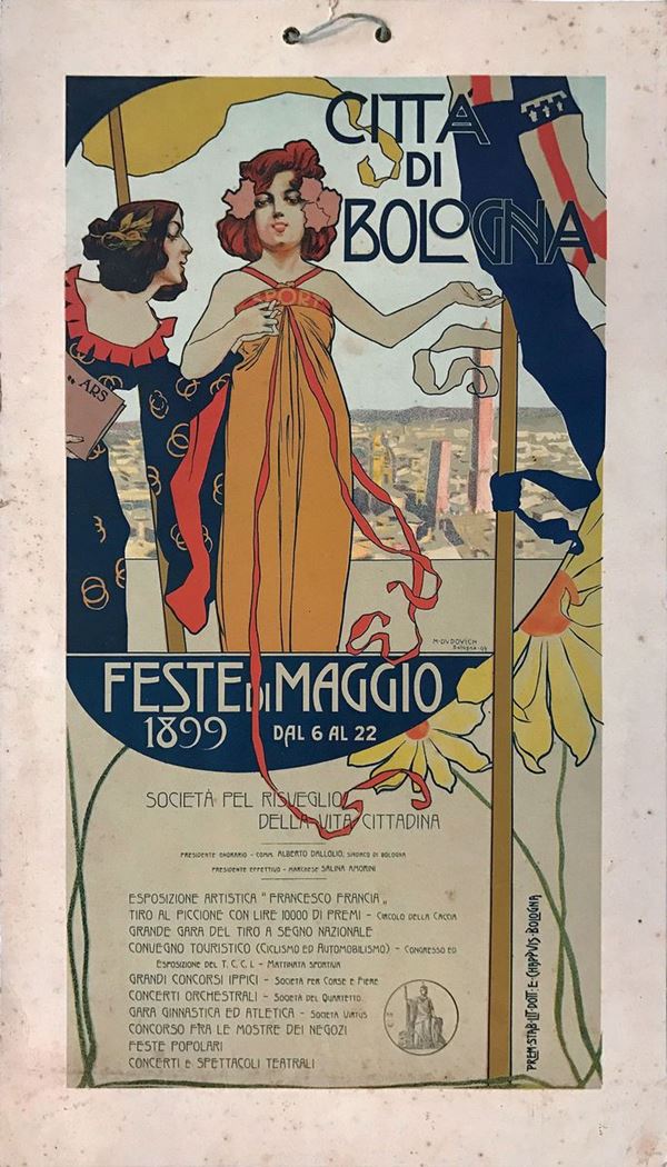Marcello Dudovich (1878-1962) CITTA’ DI BOLOGNA, FESTE DI MAGGIO 1899 …