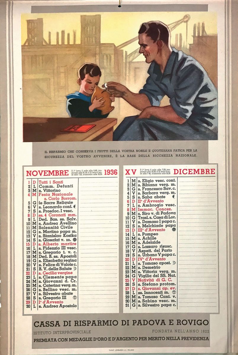 Artisti Vari(lotto di Cinque Calendari per Varie Casse di Risparmio Italiane)