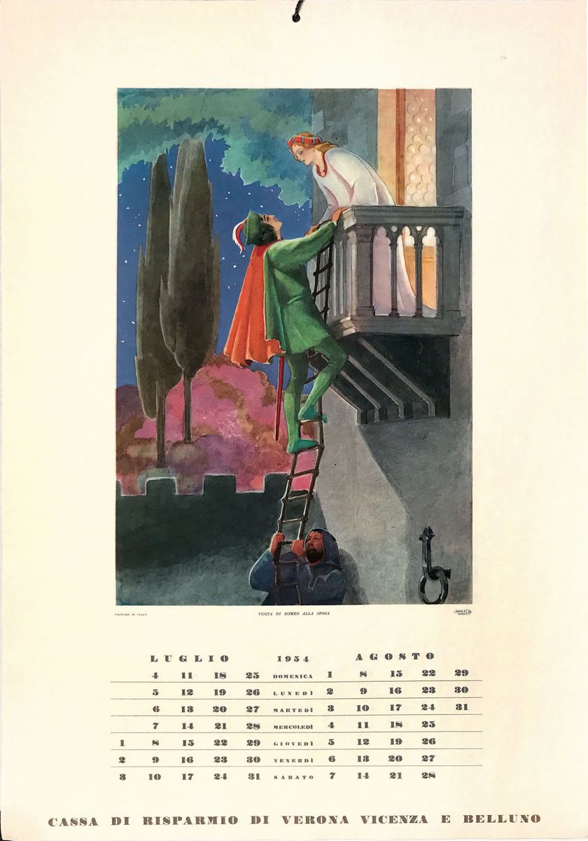 Artisti Vari(lotto di Sei Calendari per Varie Casse di Risparmio e Assicurazioni Italiane)