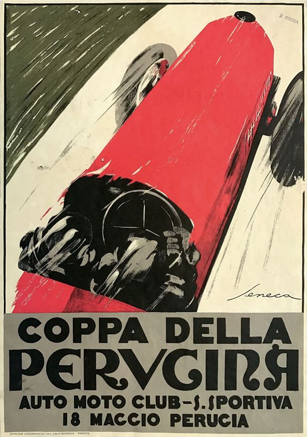 Federico Seneca ( 1891 - 1976 ) COPPA DELLA PERUGINA / AUTO-MOTO CLUB SS.SPORTIVA 18 MAGGIO PERUGIA