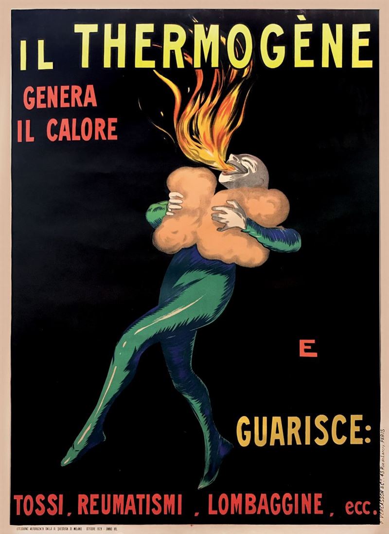 Leonetto Cappiello ( 1875-1942 ) IL THERMOGENE GENERA IL CALORE E GUARISCE…  - Auction Vintage Posters - Cambi Casa d'Aste